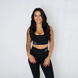 Black Ribbed Sports Bra By The Luxe Dose